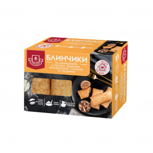 Блинчики "по-домашнему" с мясным фаршем, обжаренным с лучком и специями